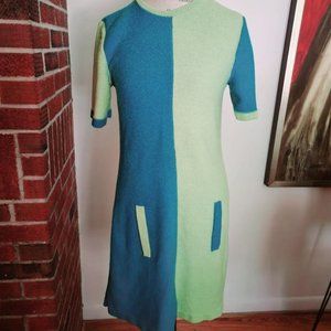 VGT COLOR BLOCK KNIT DRESS 70S